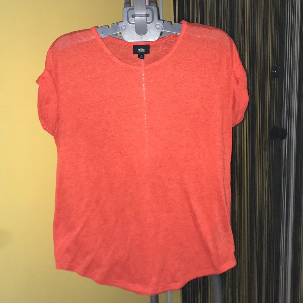 Orange sheer top